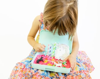 Unicorn Sensory Bin: Pink Kinetic Sand Montessori Activity Kit