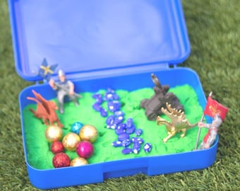 Knights and Dragons Kinetic Sand Sensory Bin for Children