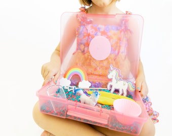 Unicorn Sensory Bin: Toddler Birthday Gift Box