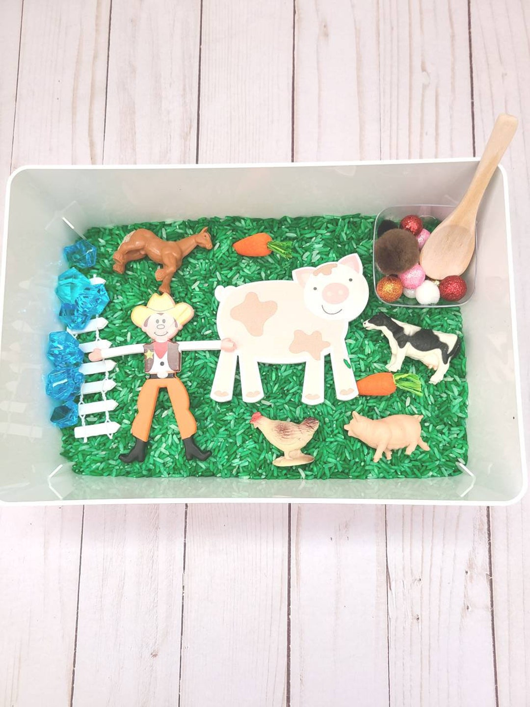 Personalized Sensory Bin, Farm Animal Sensory Kit, Farm Animal Sensory