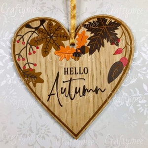 Hello Autumn Heart. Oak Veneer.