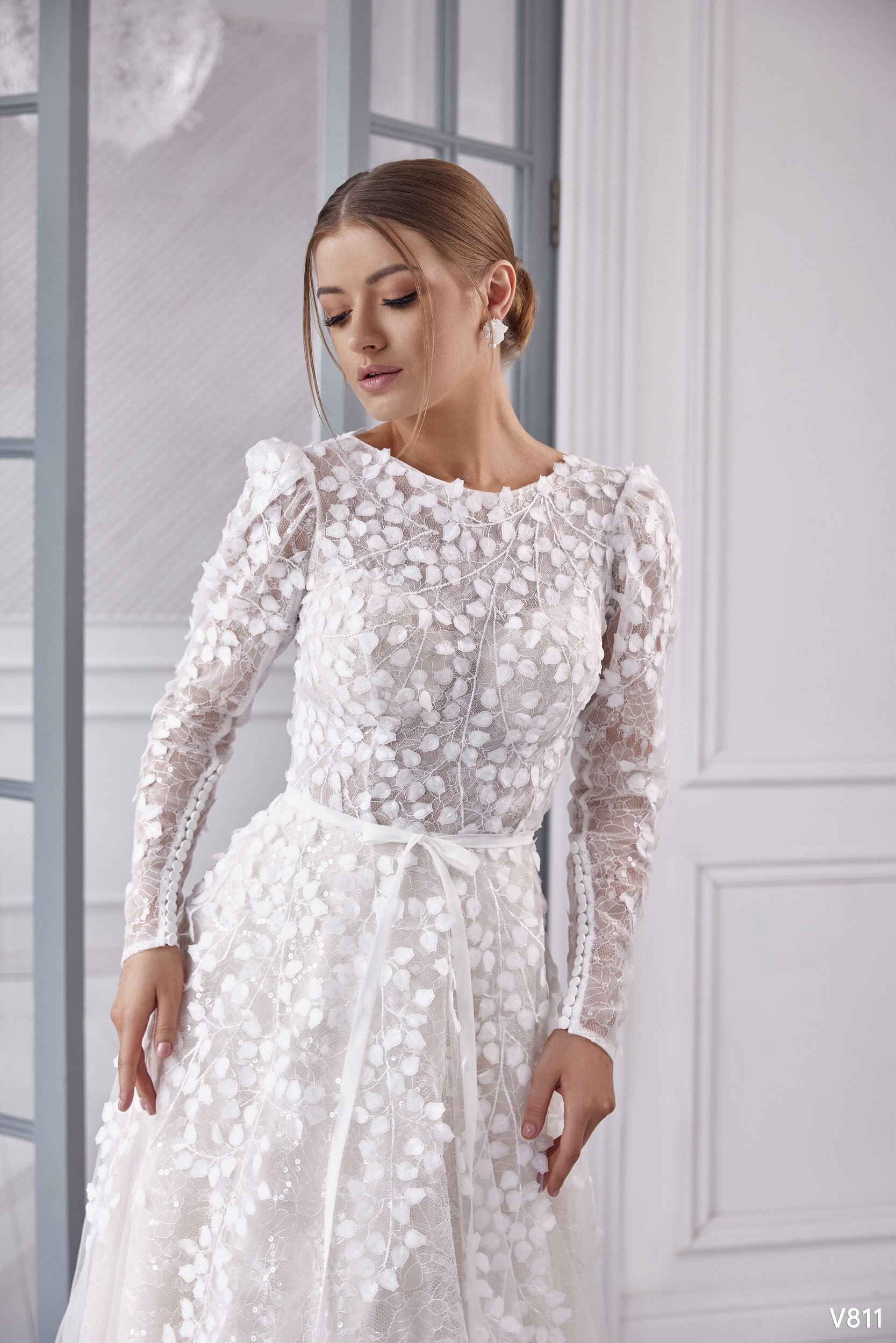 Modest 3D Floral Beaded Sweetheart Mermaid Evening Dress SS478