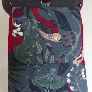 Damenrucksack / Umhängetasche Vogeldesign Bild 2