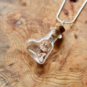 9th Anniversary Copper Hearts in a Bottle Necklace, Copper Jewellery Gift, 9 Year Anniversary, 7th Anniversary, 7 Year Gift, Handmade Gift