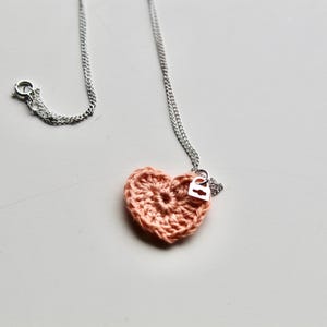 4th Anniversary Linen Heart Necklace in Pink with Tiny Silver Locket, Linen Jewellery Gift, 4th Anniversary Linen, 4 Year Anniversary