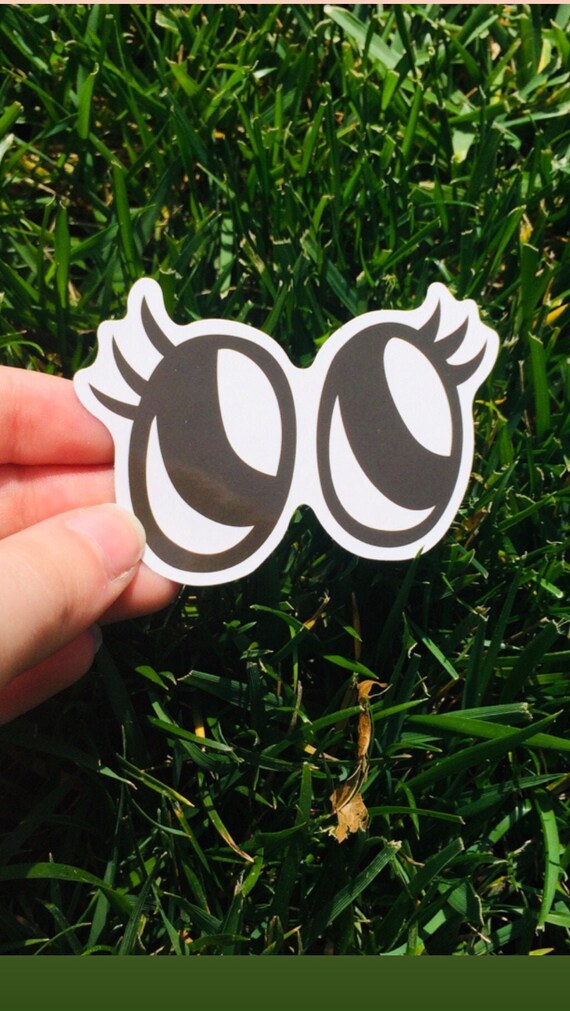 Cartoon Eyes Sticker Etsy