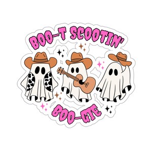 Cowboy Ghost Boo-t Scootin&#39; Boo-gie Halloween Sticker