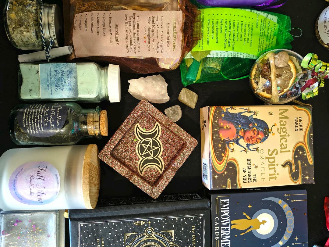 Handmade Witch Kit: New Moon Rituals, Oracle Cards & Spell Supplies - Etsy