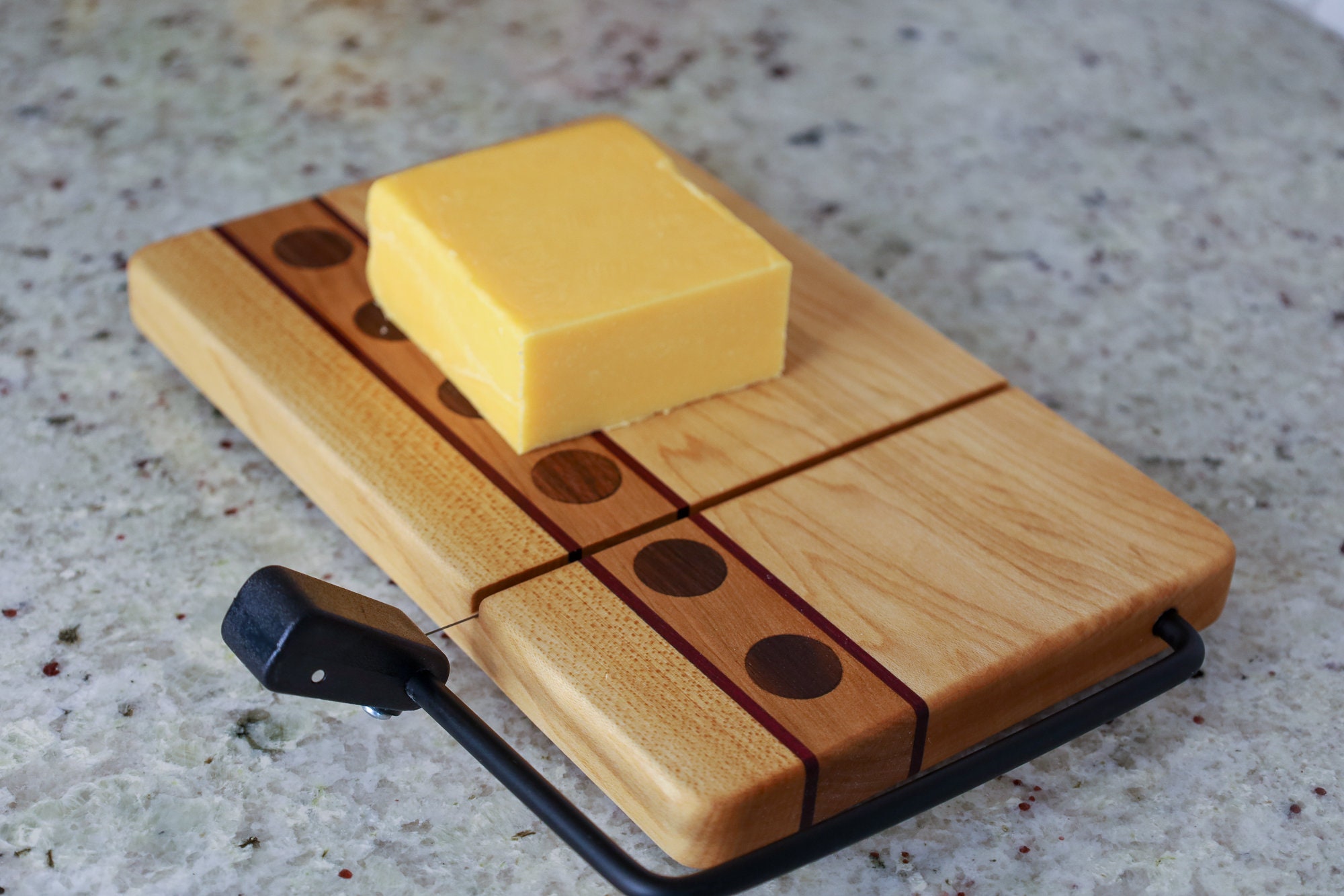 Handmade Cheese Slicer Cutting Board With Maple Cherry Etsy