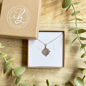 Silver Coin Necklace // anniversary gift // coin present // silver disc gift // sterling silver // rhodium