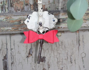 Keychain Leather Bow