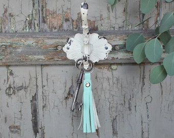 Key fob Leather Tassel tassel