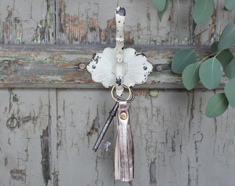 Key fob Leather Tassel tassel