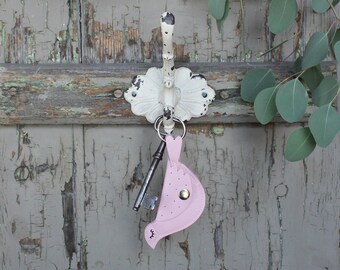 Key fob/Small purse leather bird
