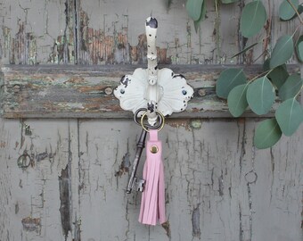 Key fob Leather Tassel tassel