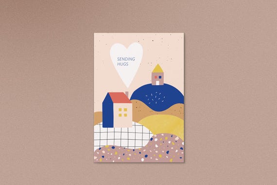 Postkarte sending hugs / Grusskarte / Karte / Geburtstag