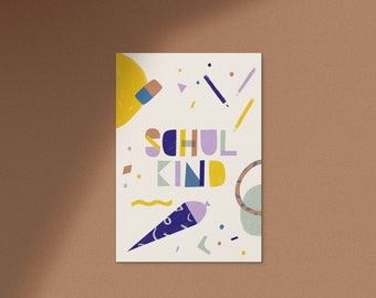 Postcard school child / school enrollment / school / school child at last / card / beginning of school