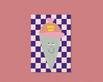 Postcard Cool Kid / First Day of School / School Cone /