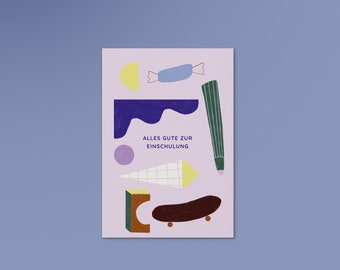 Postcard: Best wishes for starting school / starting school / school / schoolchild / card / first day of school