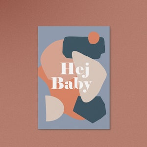 Postkarte Hej Baby / Grusskarte / Karte / Geburt