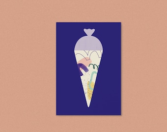 Postcard School cone / First day of school / School / Finally a schoolchild / Card / Start of school / Schoolchild