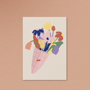 Postkarte Blumenstrauss / Muttertag / Grusskarte / Karte / Geburtstag / Danke