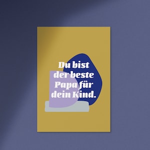 Postkarte Bester Papa / Grusskarte / Karte / Vatertag / Geburt /