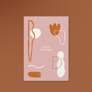 Postkarte Du bist wunderbar / Grusskarte / Karte / Geburtstag