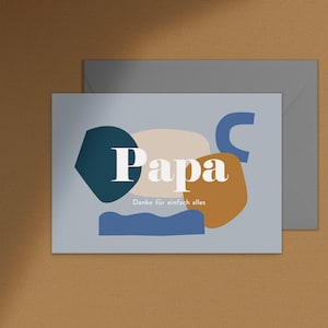 Klappkarte Vatertag, Papa Danke für einfach alles, Dankeskarte, Geburtstagskarte, Danksagungskarte