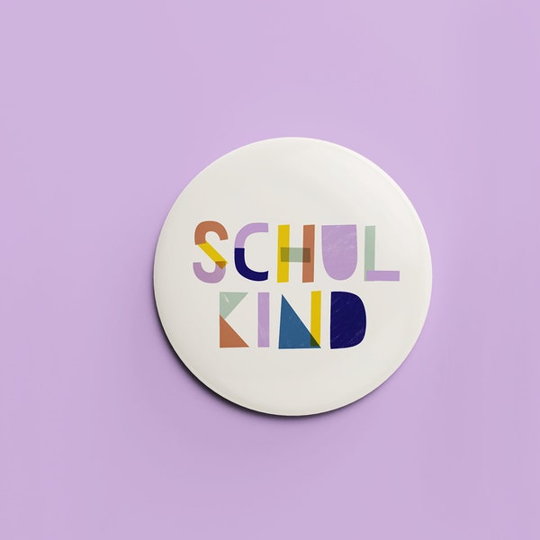 Button / Ansteckbutton / groß 54mm / Einschulung / Schulkind