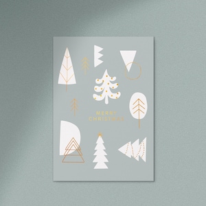 Weihnachtskarte Gold / Merry Christmas / Frohe Weihnachten / minimalistisch