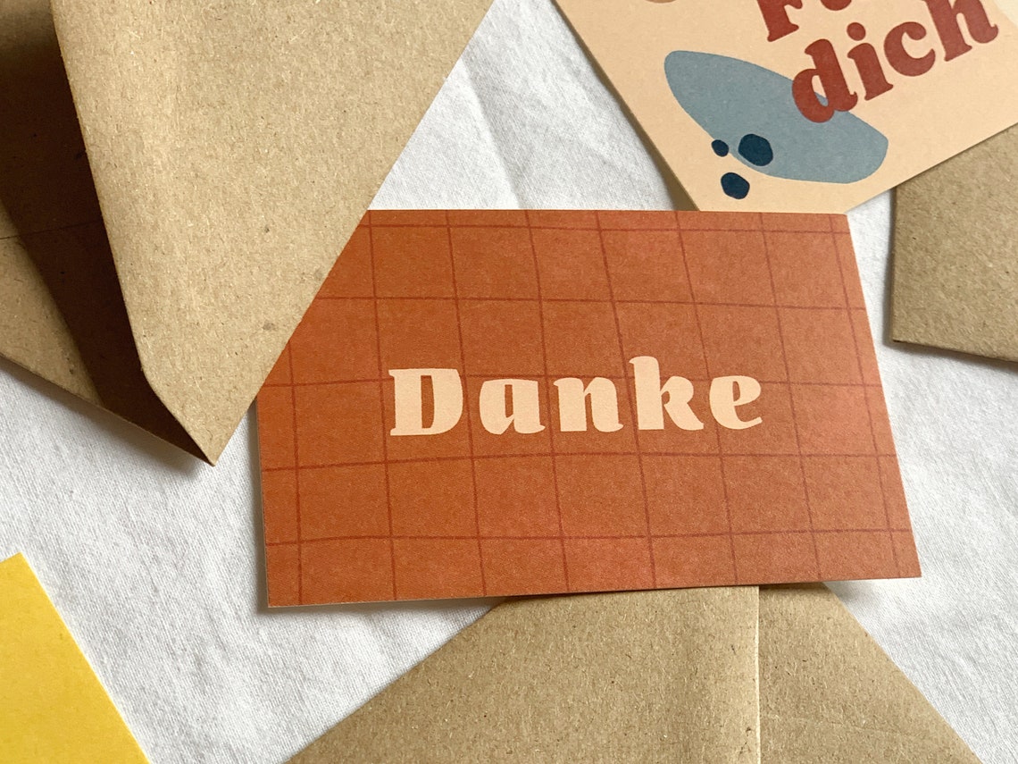8er-Set Dankeskärtchen / kleine Dankeskarten / Danke / | Etsy