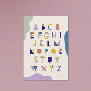 Postkarte ABC / Einschulung / Schule / Endlich Schulkind / Karte / Schulanfang / Schulkind / Alphabet