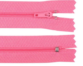 10 zippers light pink/dark pink 25 cm not divisible