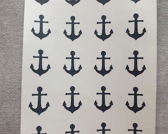 Din A6 Bogen 20 Anker Maritim Sticker Aufkleber Vinyl ca 2 cm