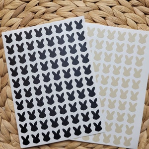 Din A6 Bogen 80 Hasen Hasenköpfe Sticker Aufkleber Vinyl ca. 1,2 cm hoch