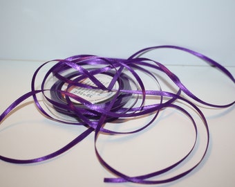 Satin ribbon purple 10 m 3 mm wide