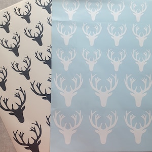 DinA4 Bogen Hirsch Hirschköpfe Sticker Aufkleber Vinyl Weichnachten verschiedene Größen