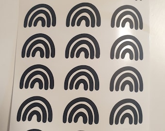 Din A6 Bogen 18 Regenbögen Sticker Aufkleber Vinyl je 2 x 2,7 cm
