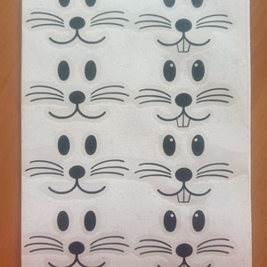 Din A5 Bogen 8 Osterhasen Gesichter Sticker Aufkleber Vinyl