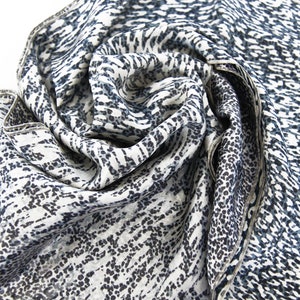 Blue Silk scarf. Leopard scarf Gift.