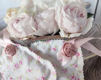 2 sachets oreiller lavande oreiller parfumé oreiller décoratif brocante shabby chic roses coton