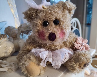 Older enchanting little bear teddy as a ballerina teddy bear brocante shabby chic nostalgia ballet vintage lace skirt