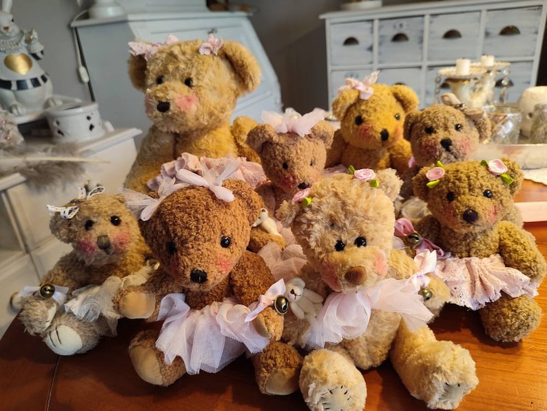 Älteres Zauberhaftes Bärchen Teddy als ballerina Teddybär brocante shabby chic nostalgie ballett Vintage florentinerspitze Bild 9