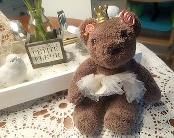 Älteres Bärchen Teddy Bär mit tutu als ballerina Dekoration Teddy Teddybär ballett brocante shabby Vintage retro ballett braun