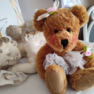 Älteres Zauberhaftes Bärchen Teddy als ballerina Teddybär brocante shabby chic nostalgie ballett Vintage florentinerspitze Bild 8