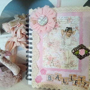 romantisches spiralbuch notizbuch Tagebuch Ballett Ballerina skizzenbuch shabby brocante Einzelstück Album Junk Journal für andenken