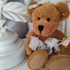 Älteres Zauberhaftes Bärchen Teddy als ballerina Teddybär brocante shabby chic nostalgie ballett Vintage florentinerspitze Bild 6