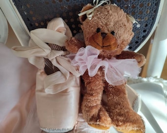 Older magical bear teddy as a ballerina teddy bear brocante shabby chic nostalgia ballet vintage tulle skirt