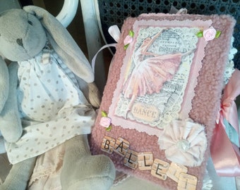 romantic notebook diary ballet ballerina nostalgic shabby brocante album for souvenirs as junk journal